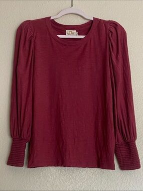 Nation LTD Loren Puff Sleeve Tee, 3/4 Sleeve, 100% Pima Cotton, Size Small